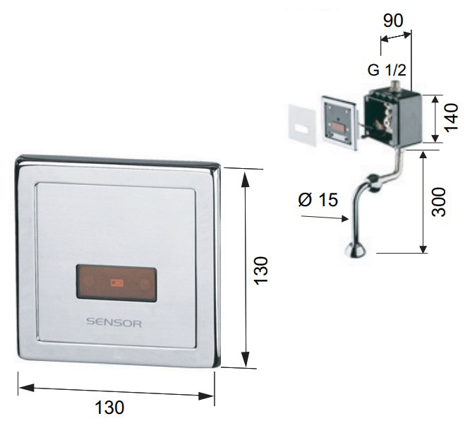 Электронный смыв для писсуара Remer Tempor & Sensor SE30