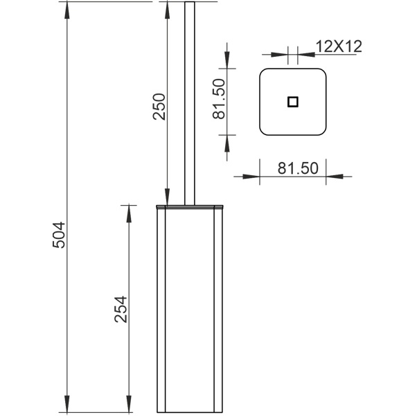 Ершик напольный Whitecross Cubo CU2476NIB (никель брашированный PVD)