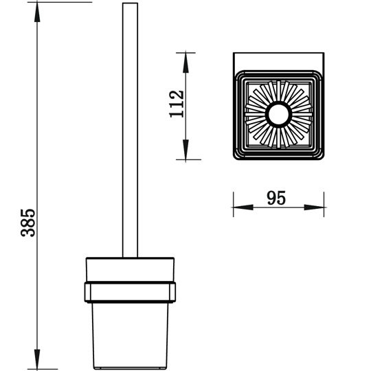 Ершик подвесной Whitecross Cubo CU2470BL (черный матовый)