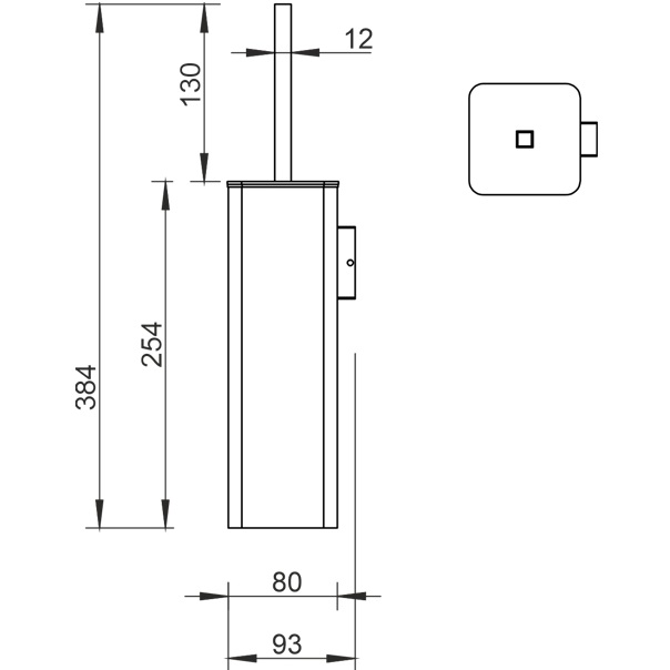 Ершик подвесной Whitecross Cubo CU2472BL (черный матовый)