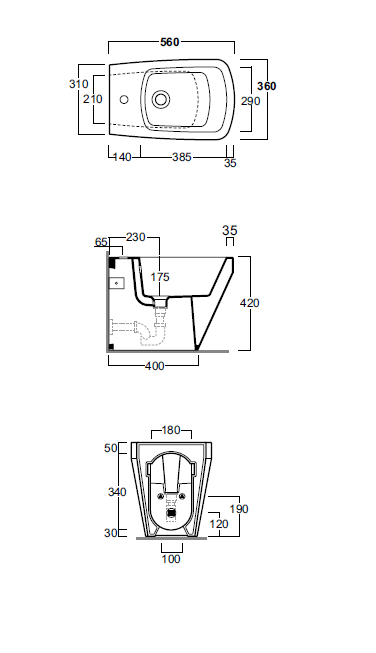 Биде напольное Simas Baden Baden BB04bi*1 56х36