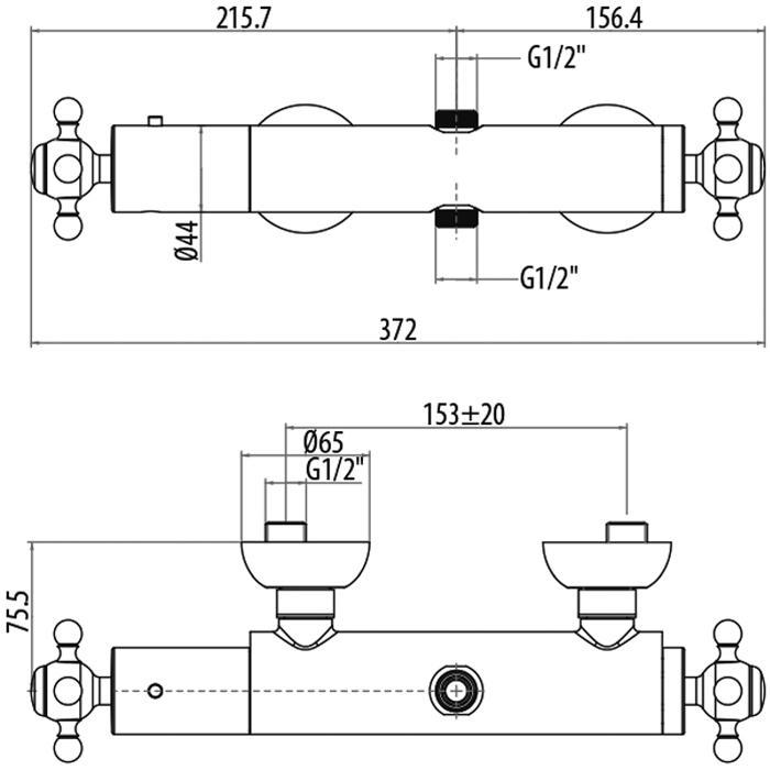 Смеситель для душа Gattoni Termostatici TSRE700C0cr