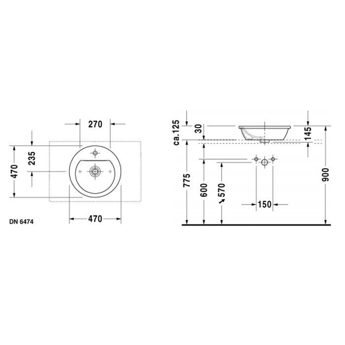Раковина накладная Duravit Darling New 0497470000 47 см