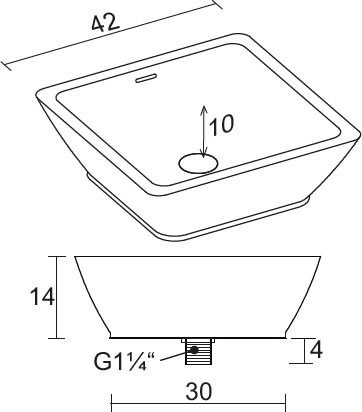 Раковина накладная Avella Square Riho W016001105