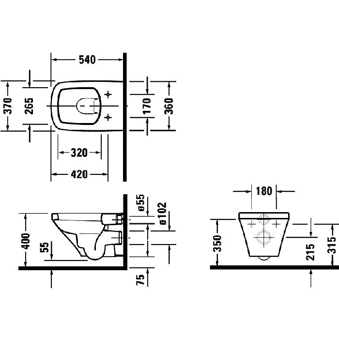 Унитаз подвесной Duravit DuraStyle 2536090000 54x37