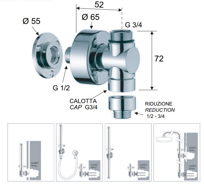 Фитинг Remer 330RA (хром)