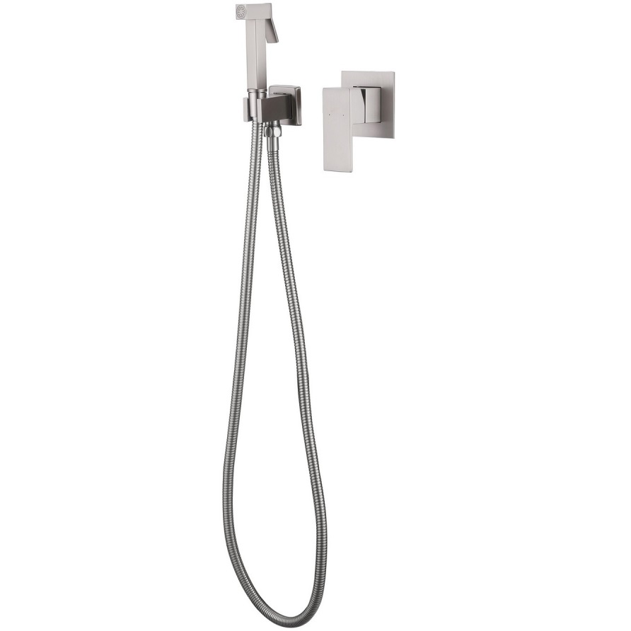 Гигиенический душ со смесителем Abber Daheim AF8225W (белый матовый), лейка на держателе