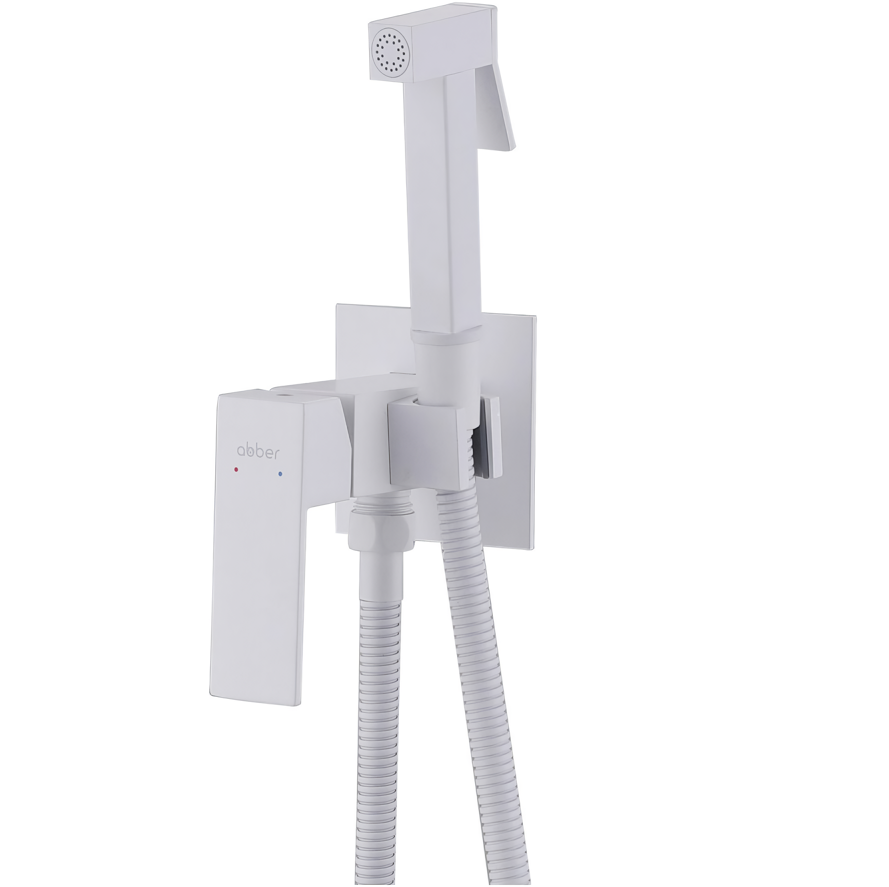 Гигиенический душ со смесителем Abber Daheim AF8226W (белый матовый)