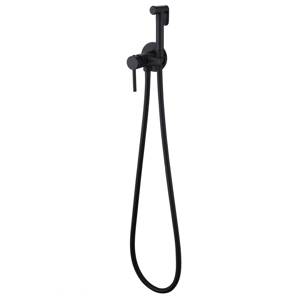 Гигиенический душ со смесителем Abber Wasser Kreis AF8125B (черный матовый)