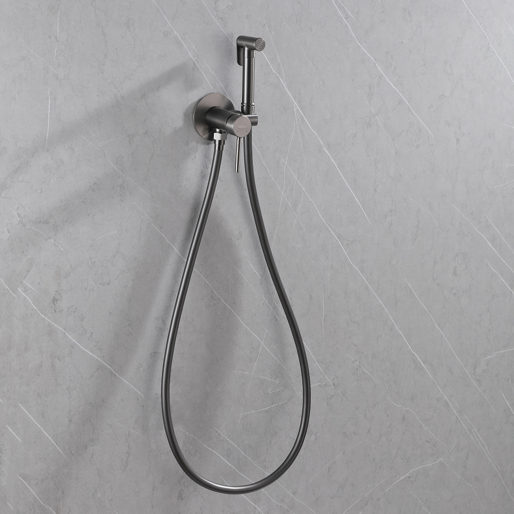 Гигиенический душ со смесителем Abber Wasser Kreis AF8125NG (оружейная сталь)