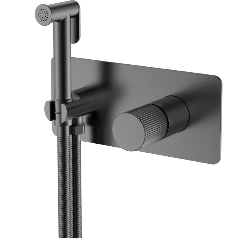 Гигиенический душ со смесителем Boheme Stick Linea 127-GM.3 (оружейный металл)