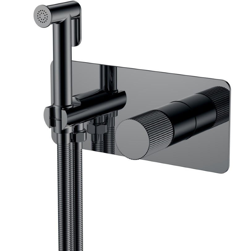 Гигиенический душ со смесителем Boheme Stick Linea 127-SGM.3 (оружейный металл глянцевый)