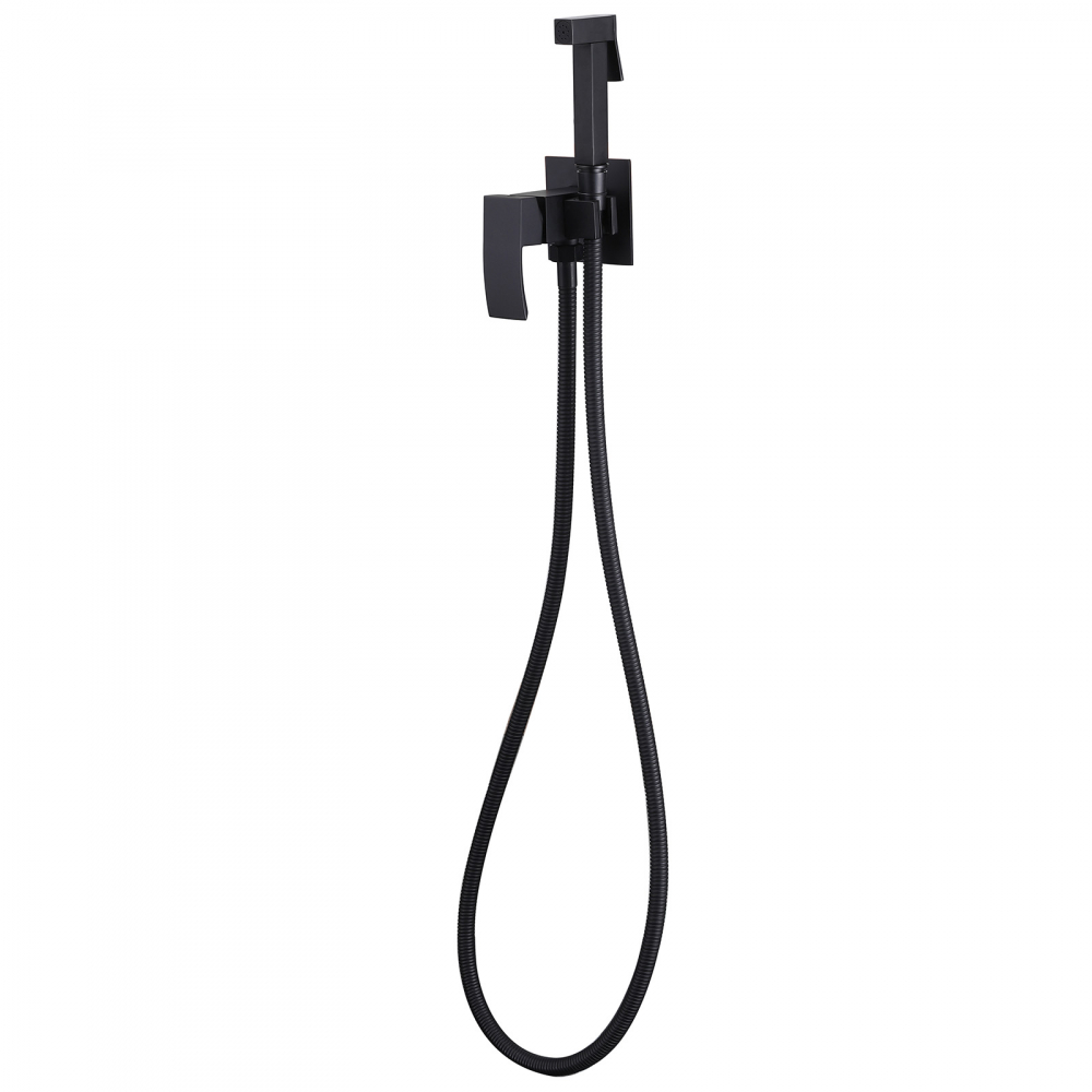 Гигиенический душ со смесителем Abber Wasserfall AF8625B (черный матовый)