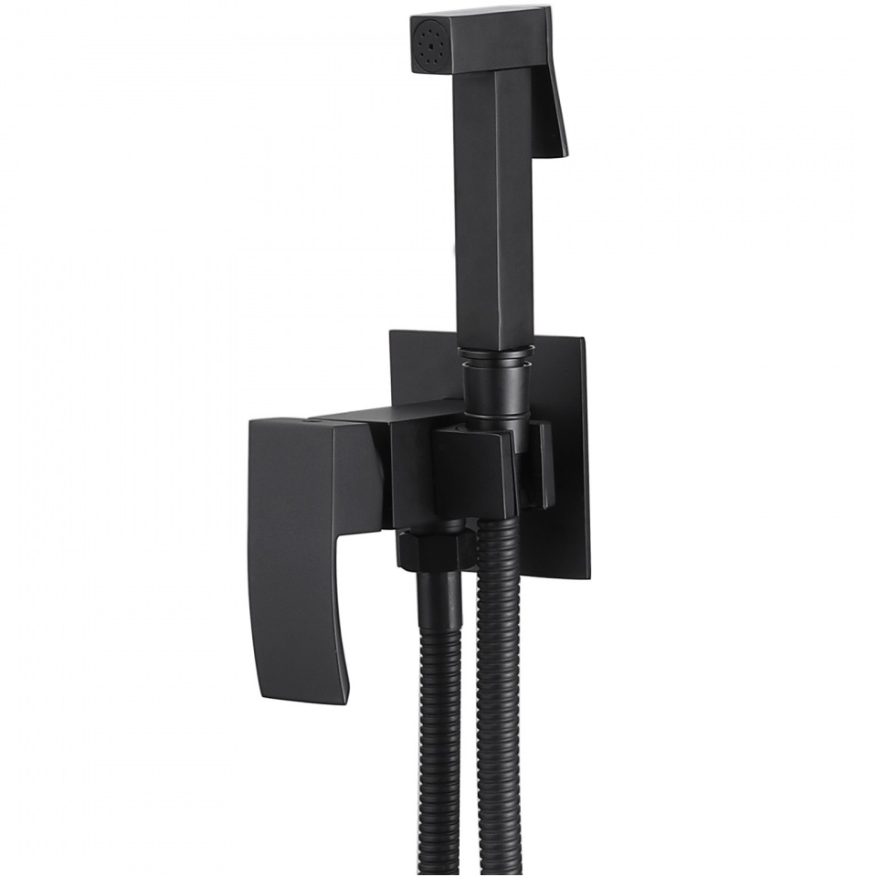 Гигиенический душ со смесителем Abber Wasserfall AF8625B (черный матовый)