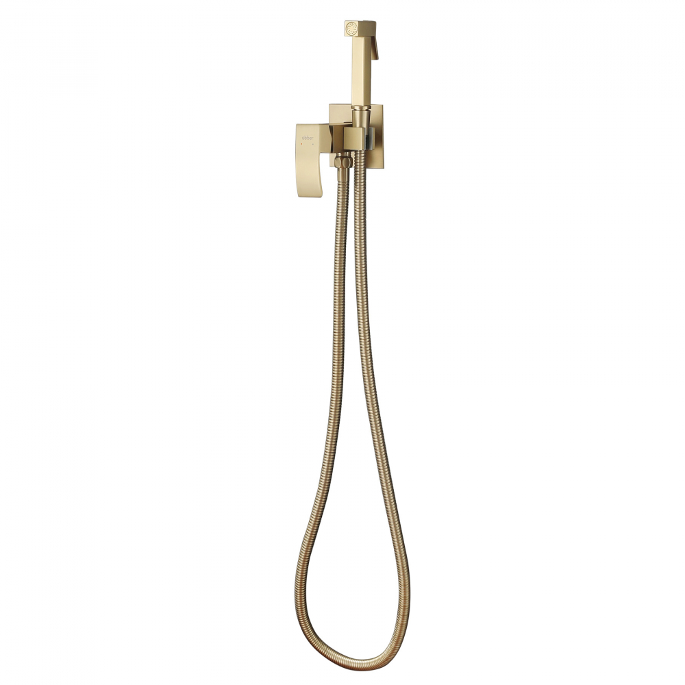 Гигиенический душ со смесителем Abber Wasserfall AF8625G (золотой матовый)