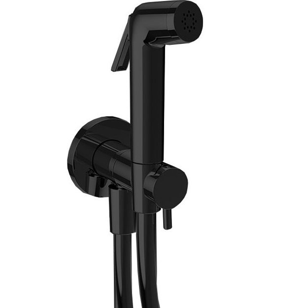Гигиенический комплект Almar E136003.MB (черный матовый), подключение на холодную воду