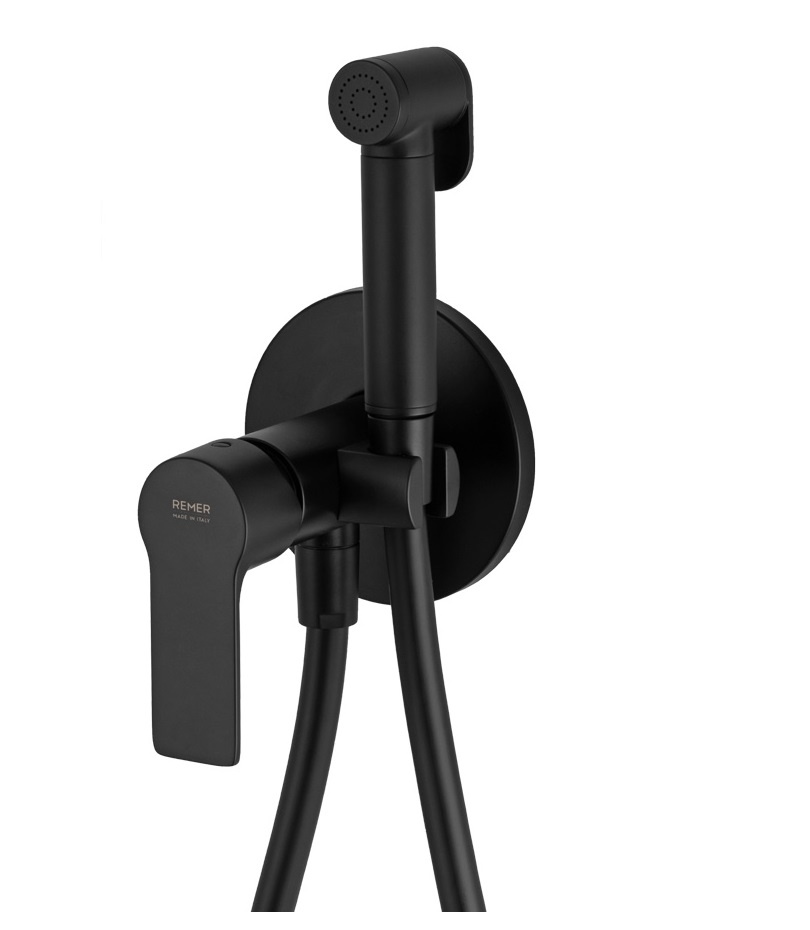 Гигиенический комплект Remer Energy Matt Black EY65WNO (черный матовый), скрытая часть в комплекте