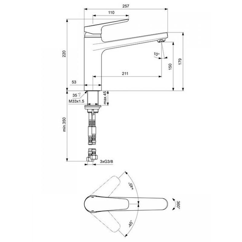 Смеситель для кухонной мойки Ideal Standard Ceraplan III B0952AA