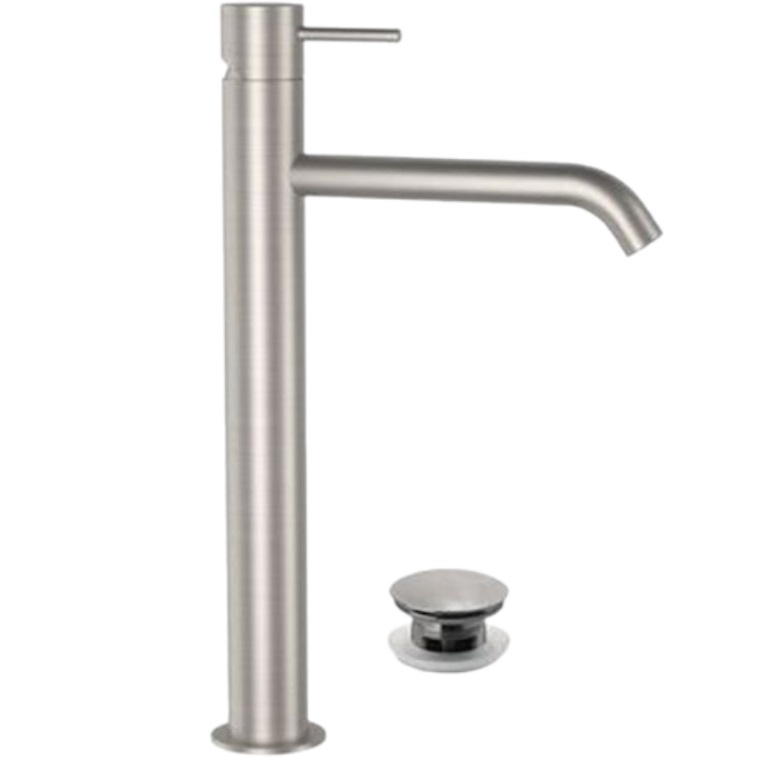 Смеситель для раковины Remer X Style Inox SSX10LXLB (сталь), с донным клапаном