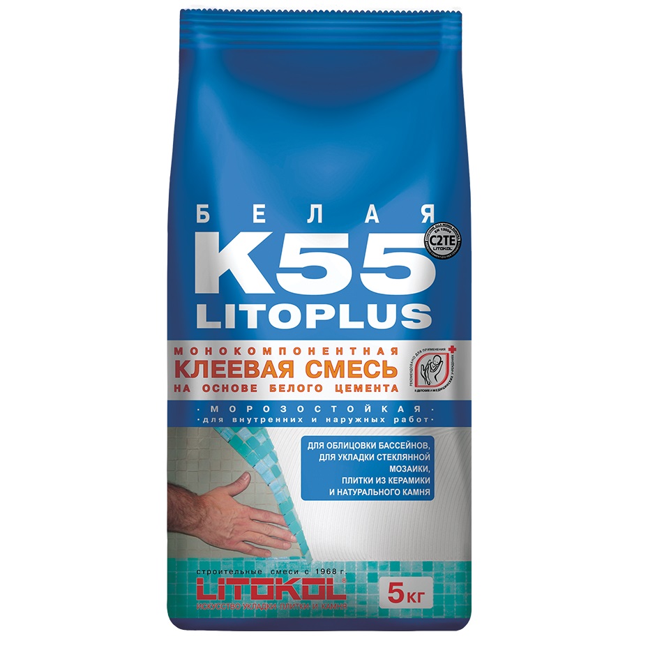 Клей для плитки Litoplus K55 5 кг (белый)