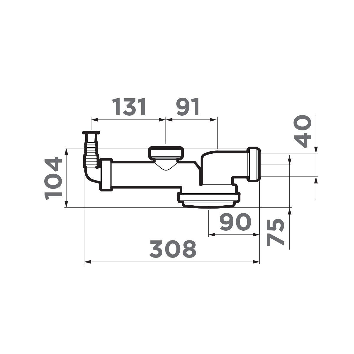 Компактный сифон для 1-чашевой мойки Omoikiri S-01 4996119