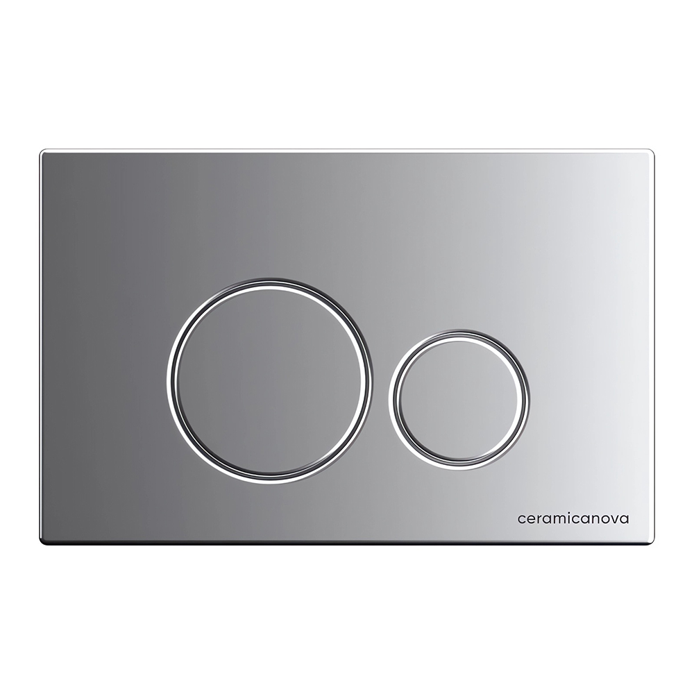 Комплект 4 в 1: Ceramica Nova CN3007_1001M_1000 Унитаз подвесной  Metric Rimless + Система инсталляции Envision + Шумоизоляция + Кнопка смыва Round (хром мат)