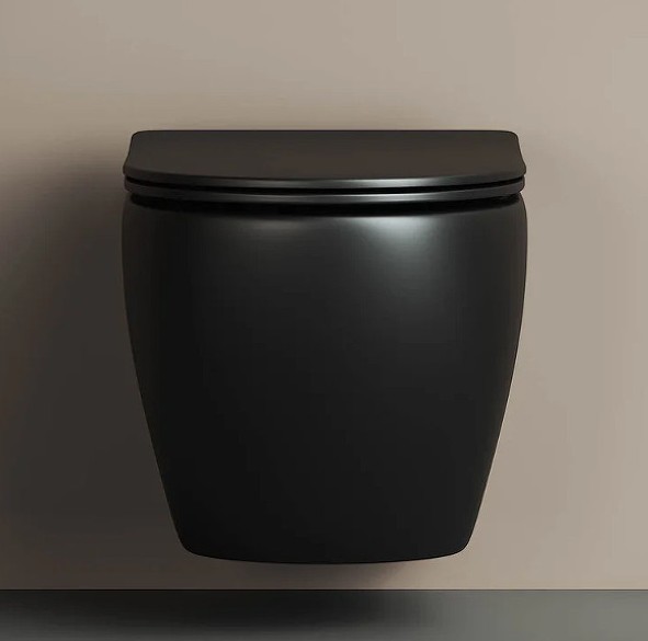 Комплект 4 в 1: Ceramica Nova CN4002MB_1002B_1000 Унитаз подвесной  Metropol Rimless + Инсталляция Envision + Шумоизоляция + Кнопка смыва Flat (черный матовый)