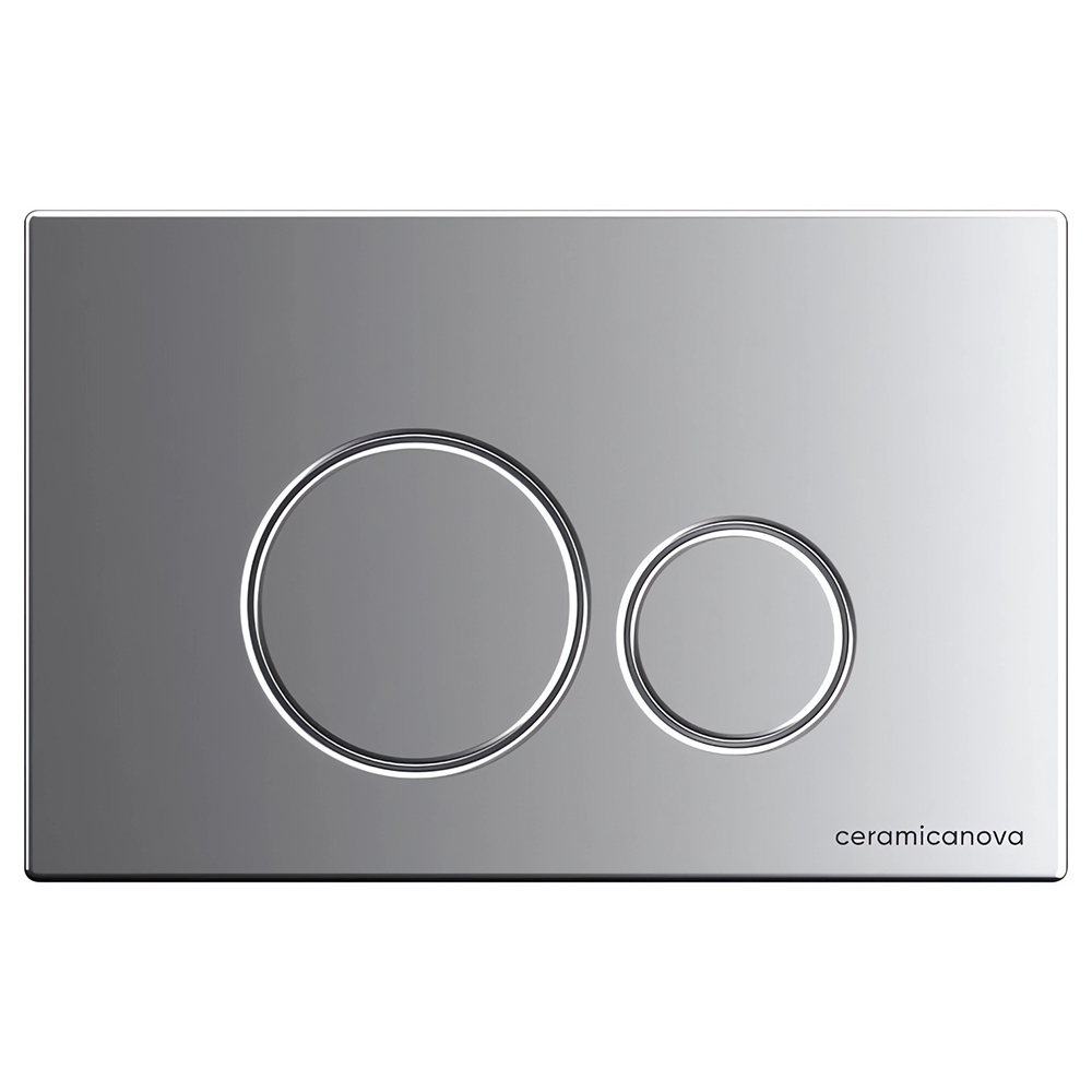 Комплект 4 в 1: Ceramica Nova CN4002MB_1001M_1000 Унитаз подвесной  Metropol Rimless + Инсталляция Envision + Шумоизоляция + Кнопка смыва Round (хром мат)