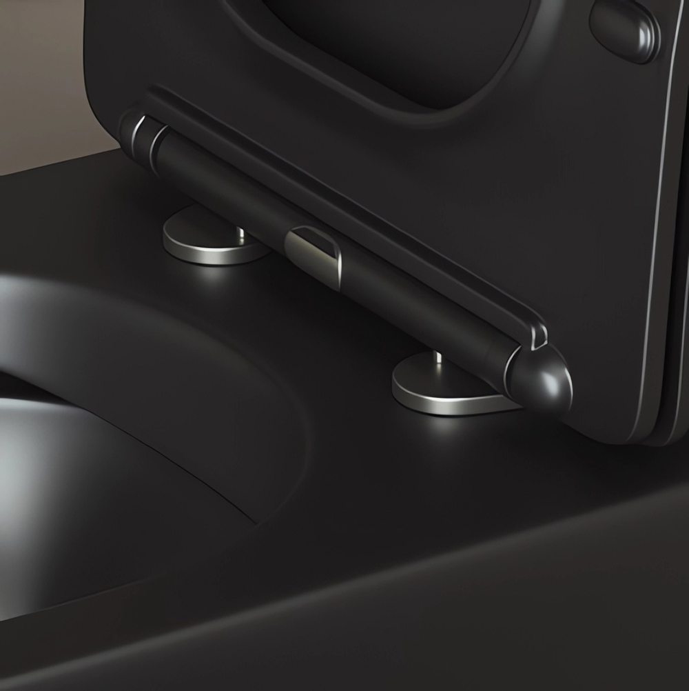 Комплект 4 в 1: Ceramica Nova CN4002MB_1002B_1000 Унитаз подвесной  Metropol Rimless + Инсталляция Envision + Шумоизоляция + Кнопка смыва Flat (черный матовый)