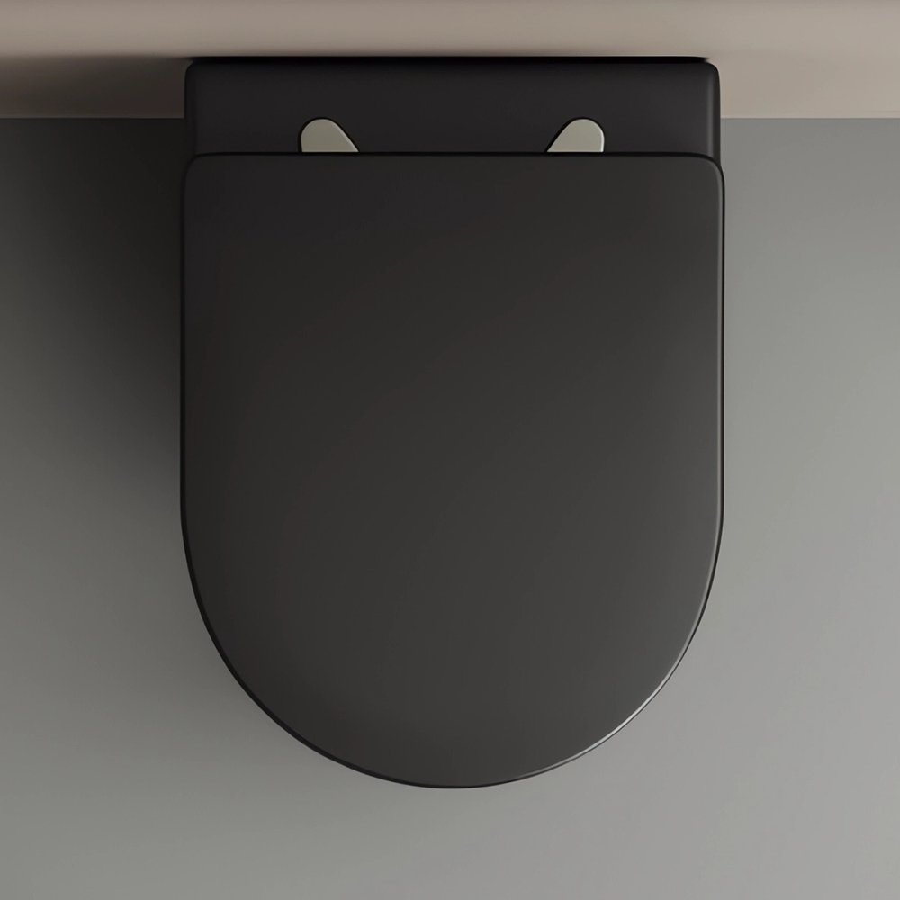 Комплект 4 в 1: Ceramica Nova CN4002MB_1002B_1000 Унитаз подвесной  Metropol Rimless + Инсталляция Envision + Шумоизоляция + Кнопка смыва Flat (черный матовый)