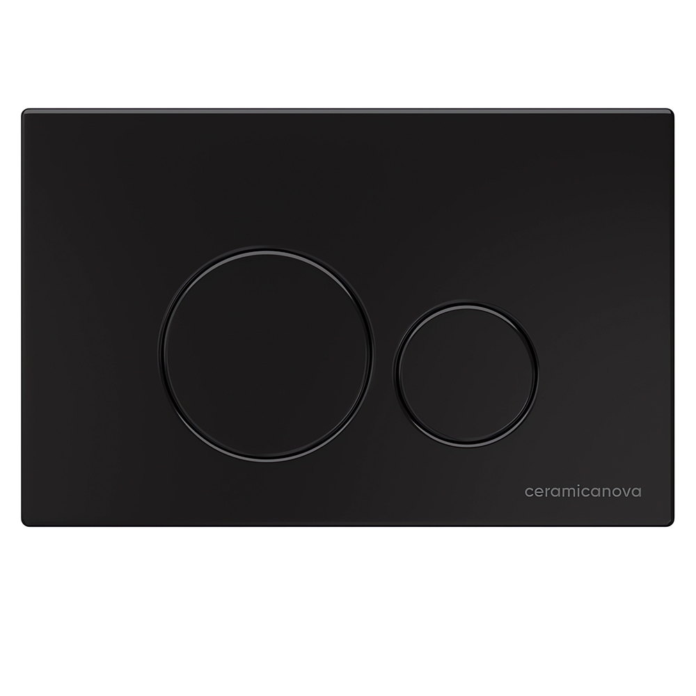 Комплект 4 в 1: Ceramica Nova CN6000_1001B_1000 Подвесной унитаз Balearica Rimless + Шумоизоляция + Инсталляция Envision + Крепления + Кнопка смыва Round (черный мат)
