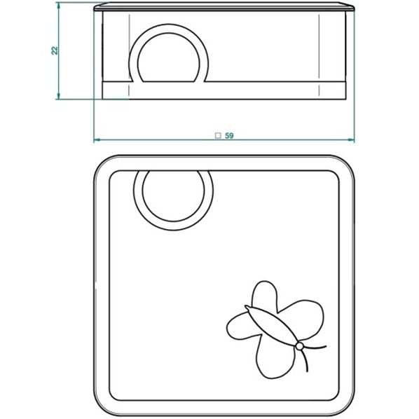 Коробка для таблеток фарфоровая настольная 5.5x5.5 см. THG Capucine Vert Decor Platine A7E-A02-4617 (платина, зеленый, белый)