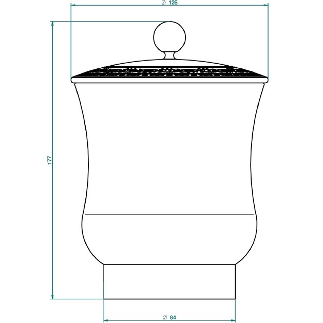 Коробка с фарфоровой крышкой THG Marquise noir decor Or A7F-A02-4621 (золотой, черный, белый)