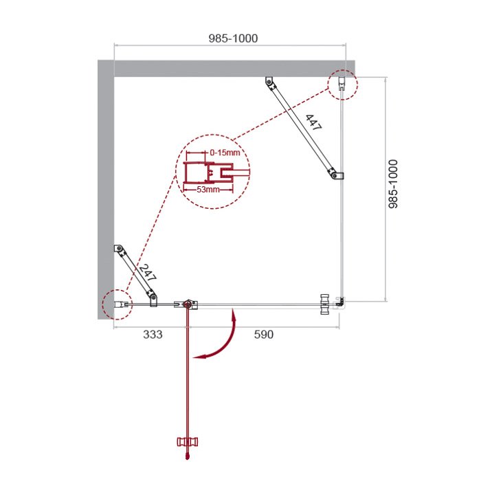 Душевой уголок BelBagno Kraft KRAFT-A-12-100-C-Cr-L 100x100