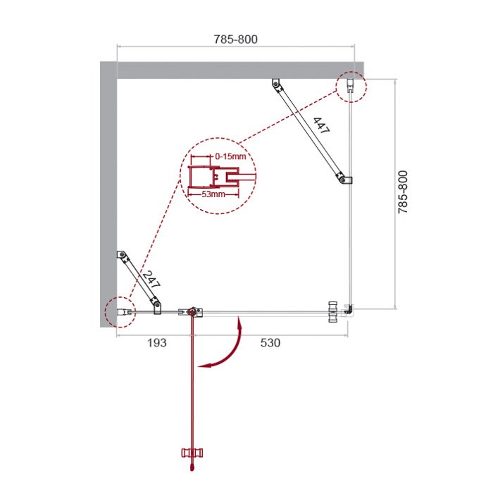 Душевой уголок BelBagno Kraft KRAFT-A-12-80-C-Cr-L 80x80