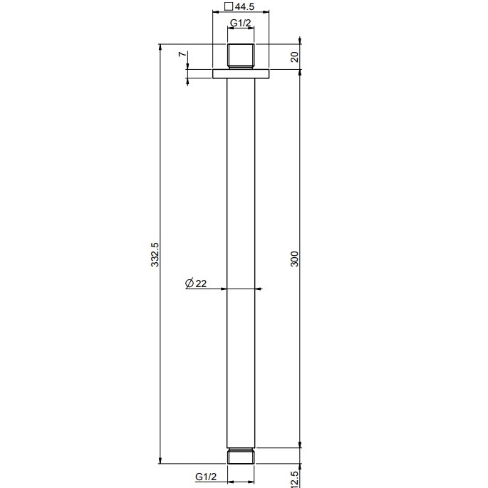 Кронштейн для верхнего душа потолочный 15см, 1/2 Fima Carlo Frattini Soffioni F2587CR (хром)