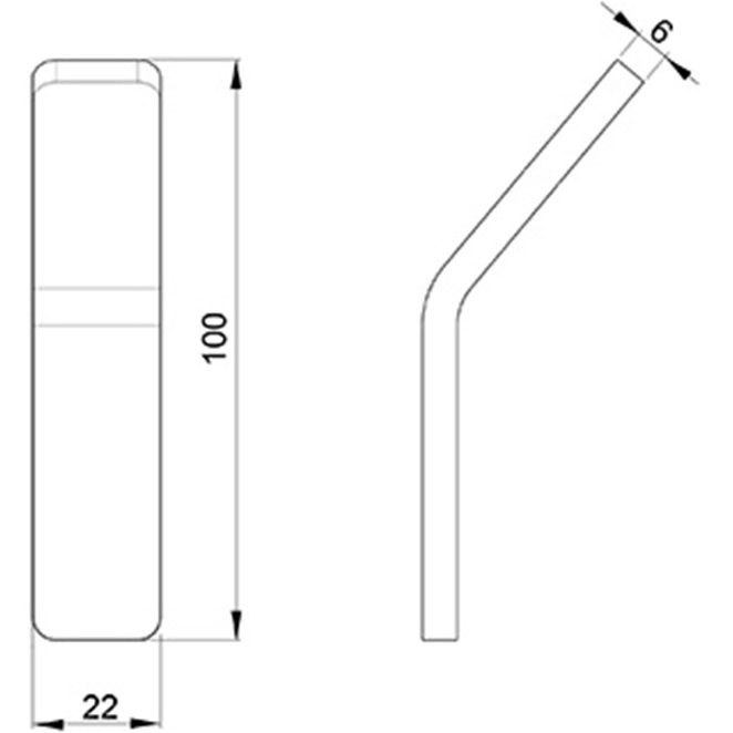 Крючок Almar 2.2x10см E310001.HB (латунь брашированная)