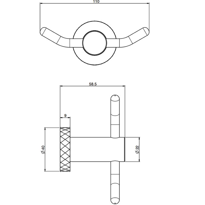 Крючок двойной Fima Carlo Frattini Accessori F6004T/2VCR (хром)