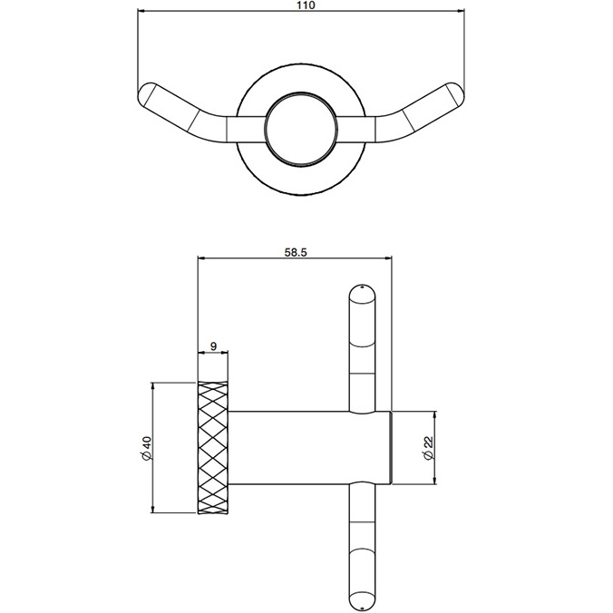 Крючок двойной Fima Carlo Frattini Accessori F6004T/2XCR (хром)