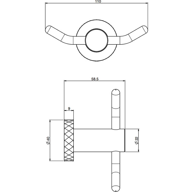 Крючок двойной Fima Carlo Frattini Accessori F6004T/2XNS (черный матовый)
