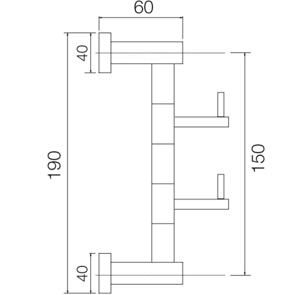 Крючок двойной Fima Carlo Frattini Rotola F6004/3NS (черный матовый)