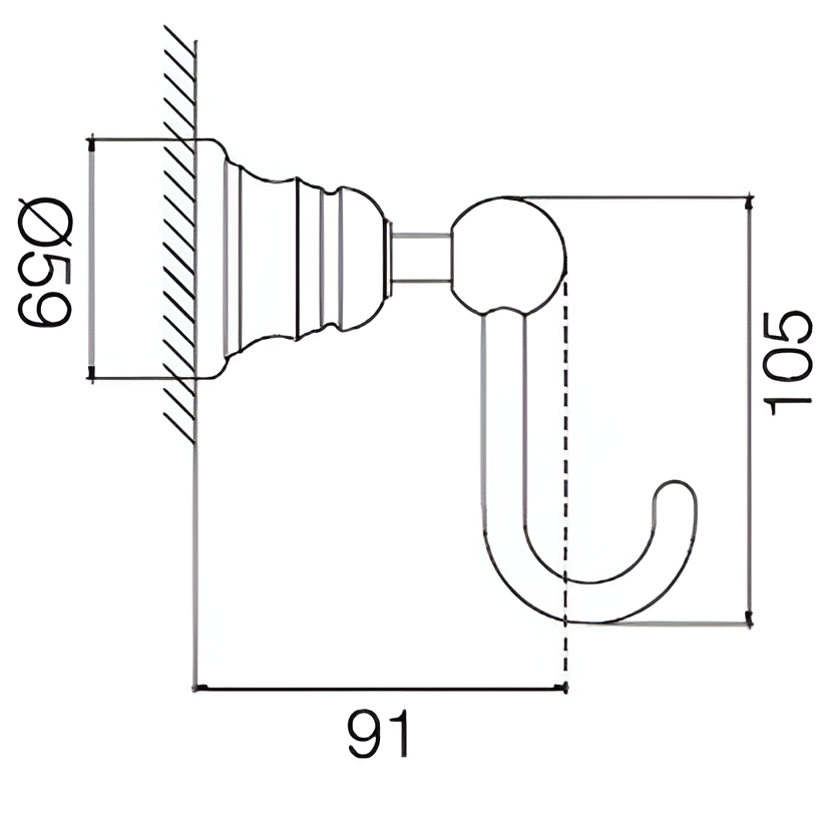 Крючок Fima Carlo Frattini Accessori F6064/1OR (золотой)