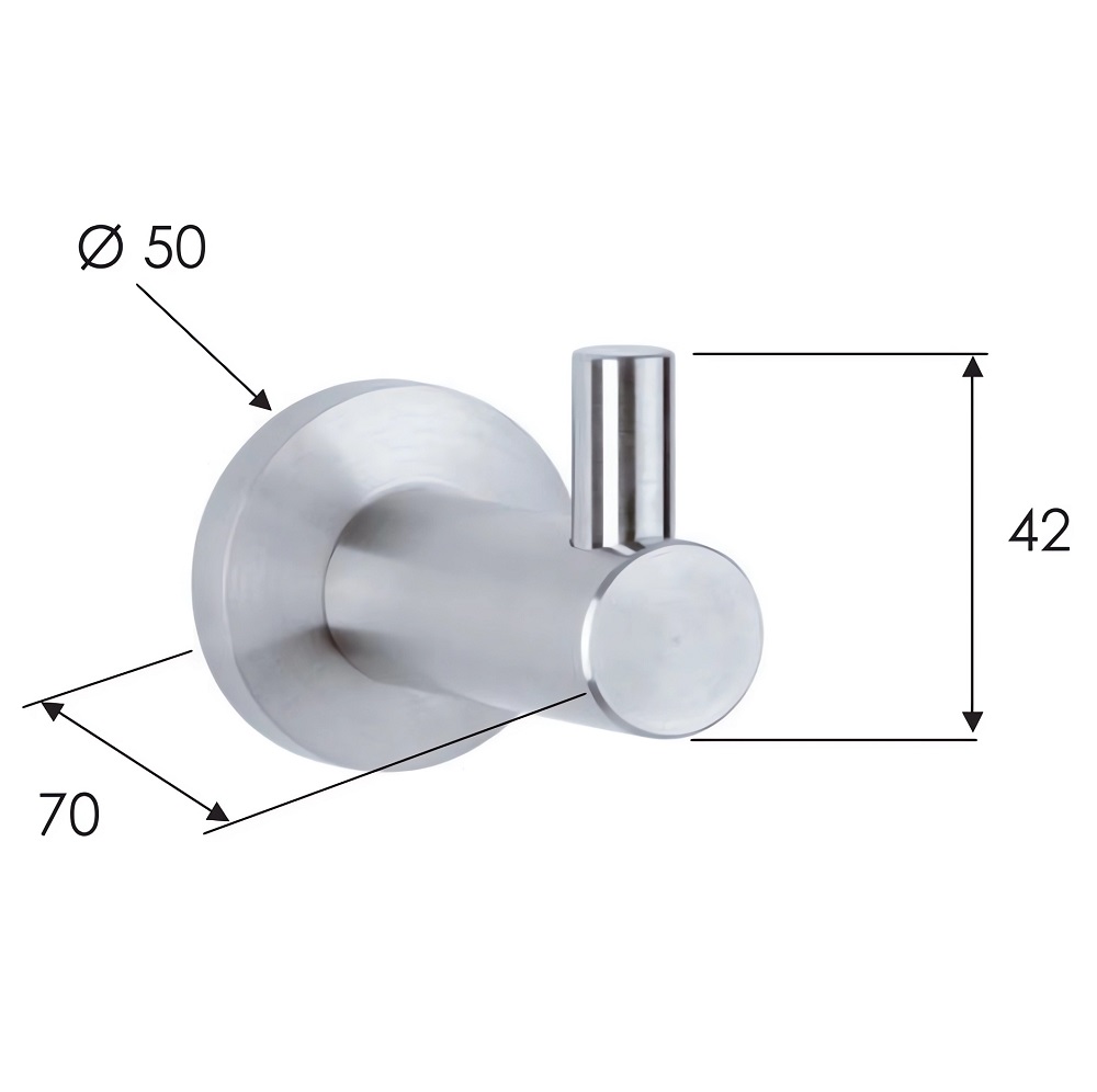Крючок Remer Minimal Inox Mi50INOXCR (хром), настенный, одинарный