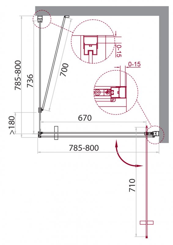 Душевой уголок BelBagno Marmi MARMI-A-1-80-C-Cr 80x80