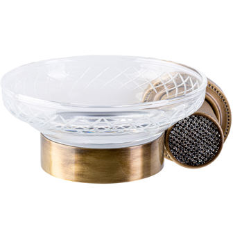 Мыльница настенная Boheme Royal Cristal 10923-BR-B (бронза, черный)