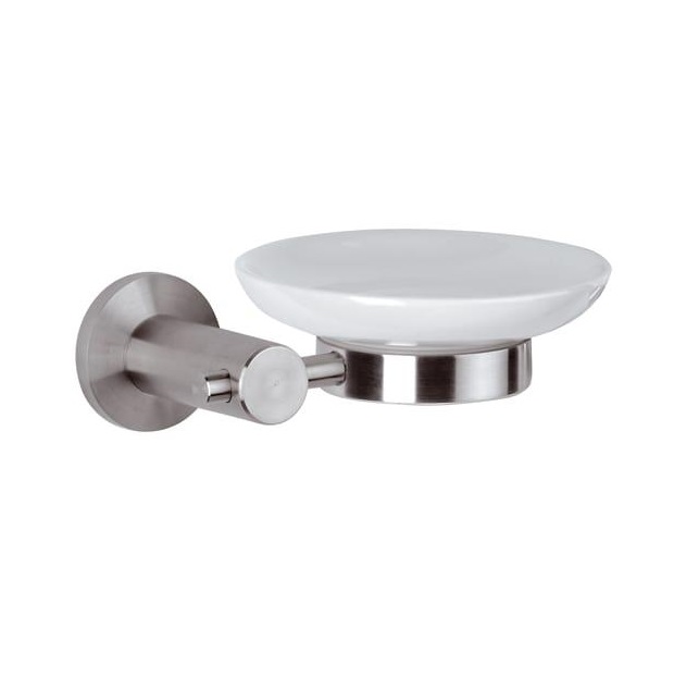 Мыльница Remer Minimal Inox Mi10INOXCR (хром, белый), настенная