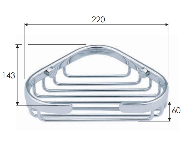 Мыльница угловая большая Remer RB RB272 (хром)