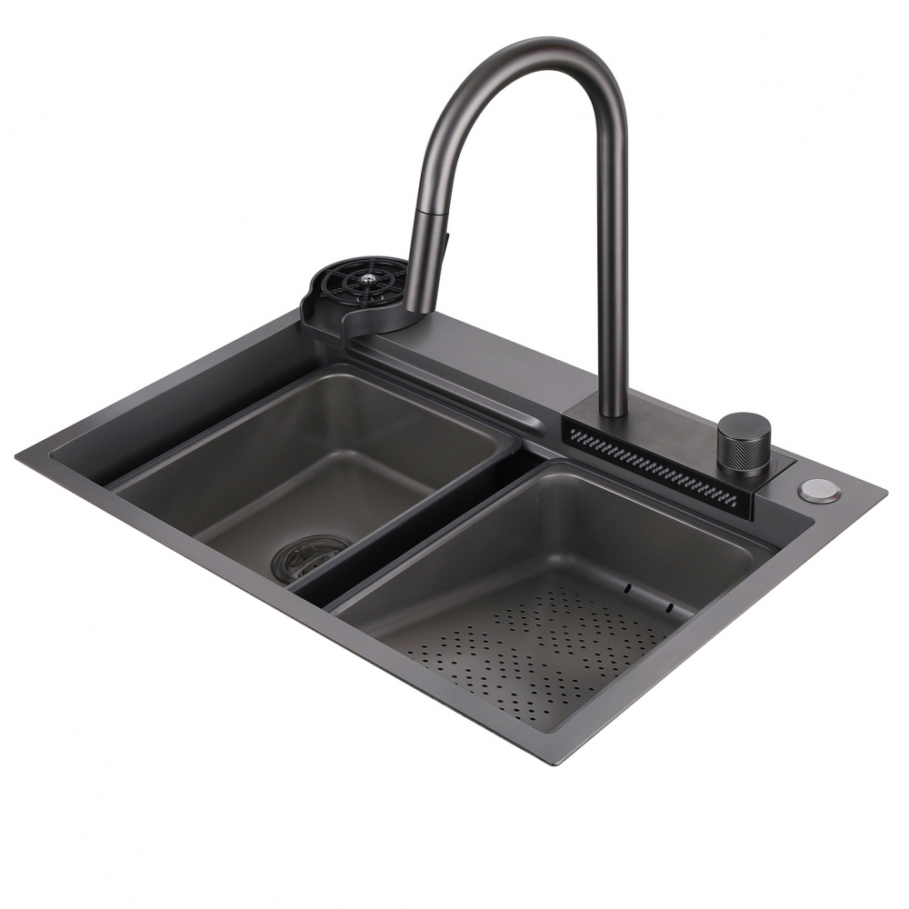 Мойка кухонная Abber Wasser Kreis AF2194NG 68х46х22.5 (оружейная сталь)