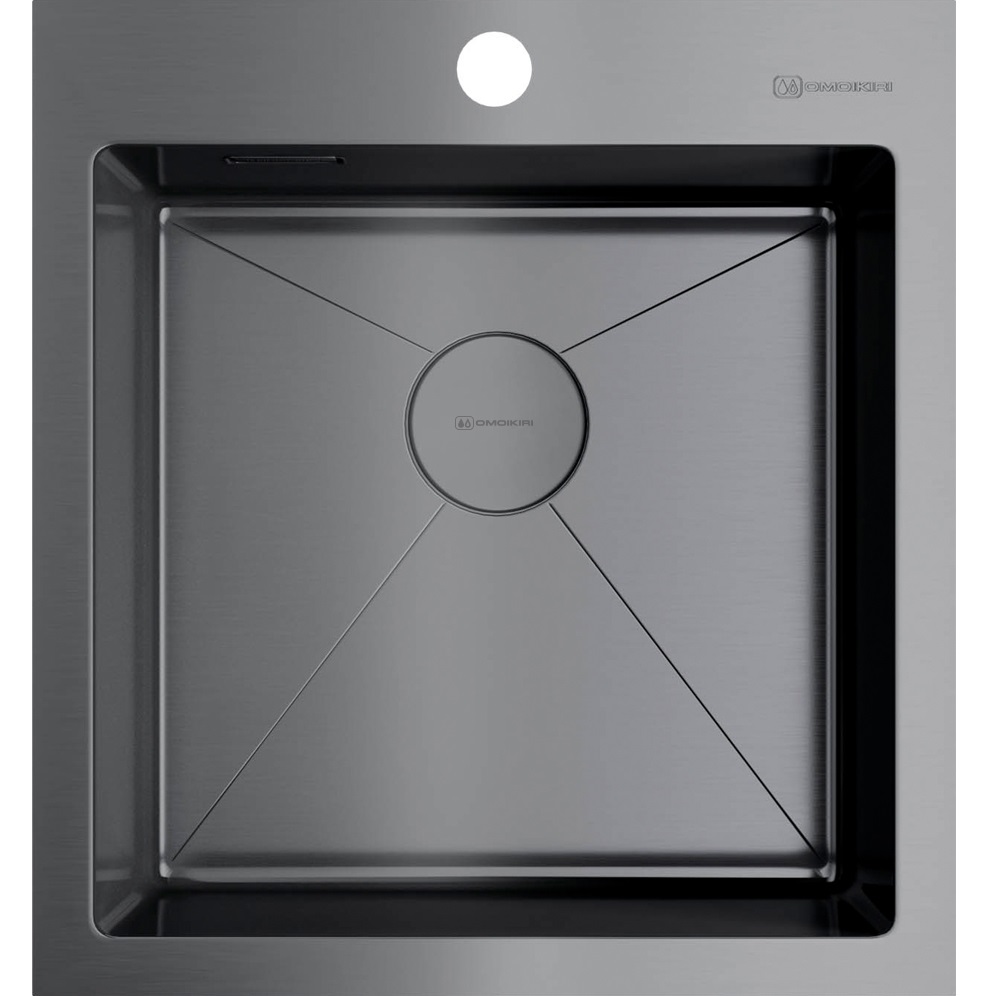Мойка кухонная Omoikiri Akisame 46-GM 4973095 46x51 (вороненая сталь)