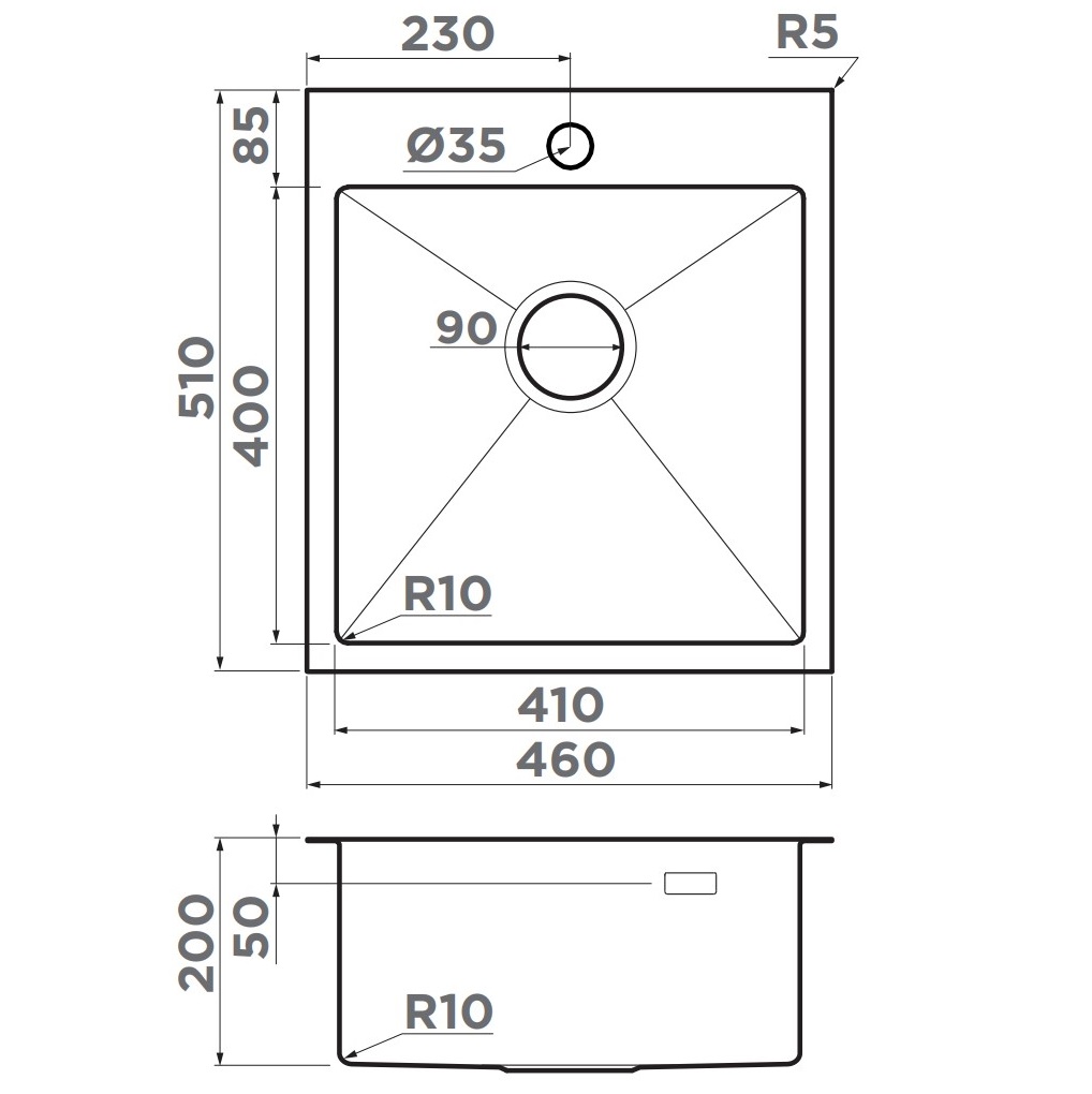 Мойка кухонная Omoikiri Akisame 46-GM 4973095 46x51 (вороненая сталь)